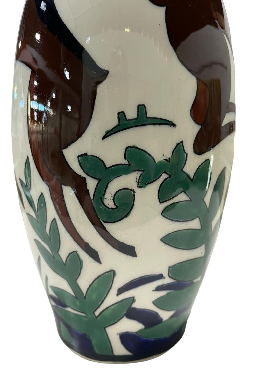 Mid-20th Century ART DECO CATTEAU Charles for Boch Keramis Vase 1930. For Sale