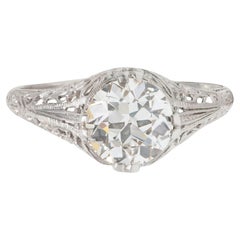 Art Deco C.D. Peacock European Diamond Platinum Vintage Lovebird Engagement Ring