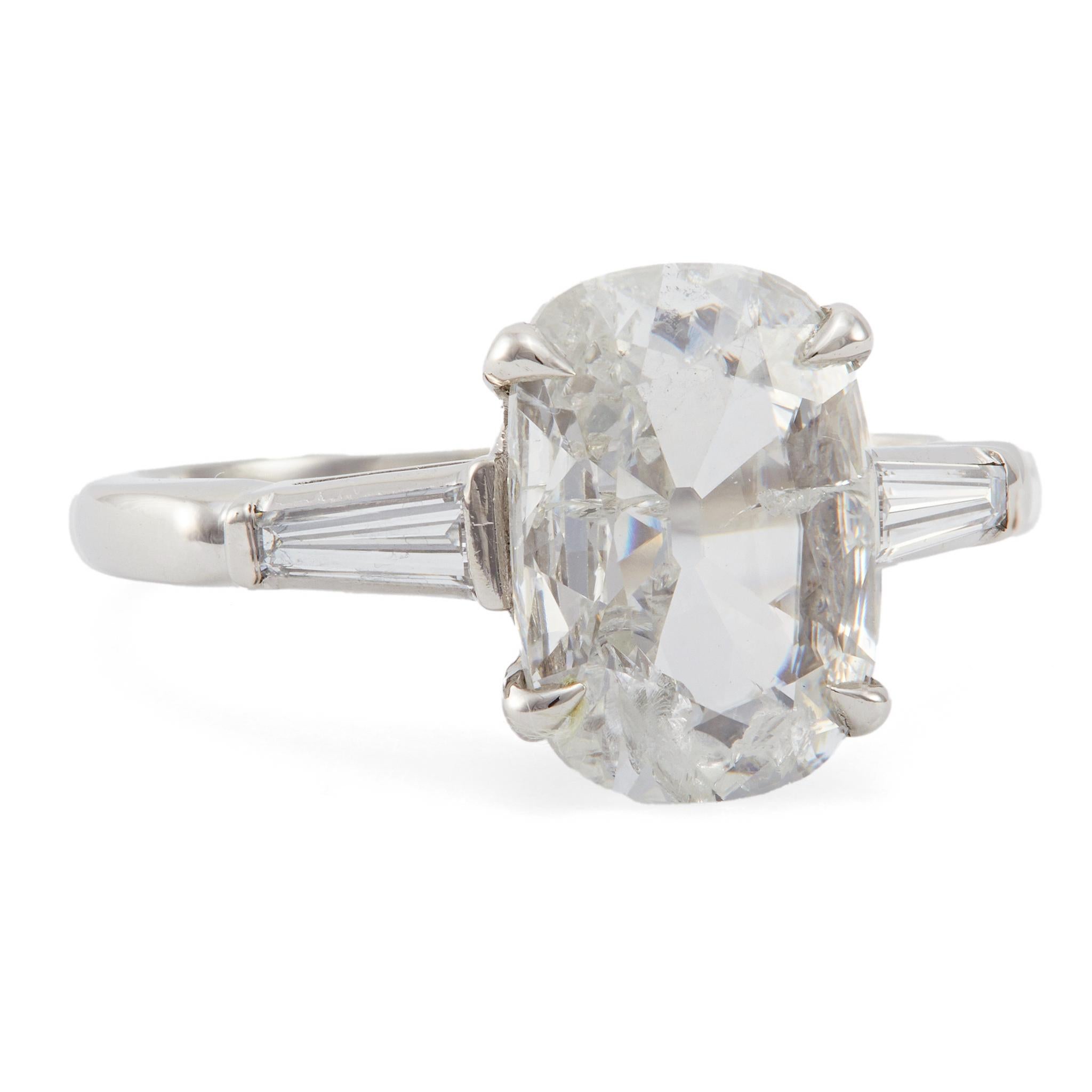 Art Deco C.D. Peacock GIA 2.00 Carat Old Mine Cut Diamond Platinum Ring 1