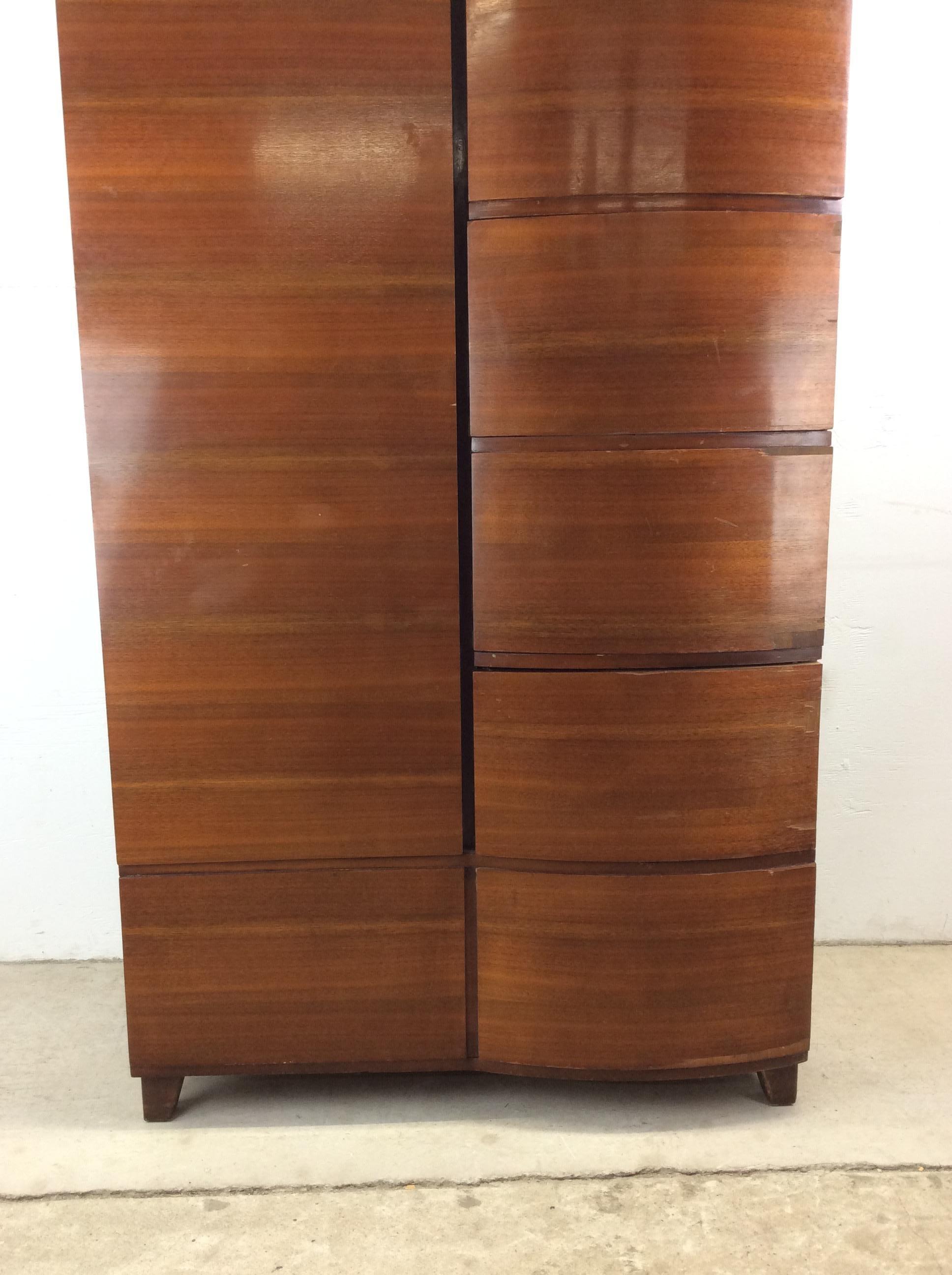Mid-20th Century Art Deco Cedar Lined Armoire with 4 Drawers For Sale