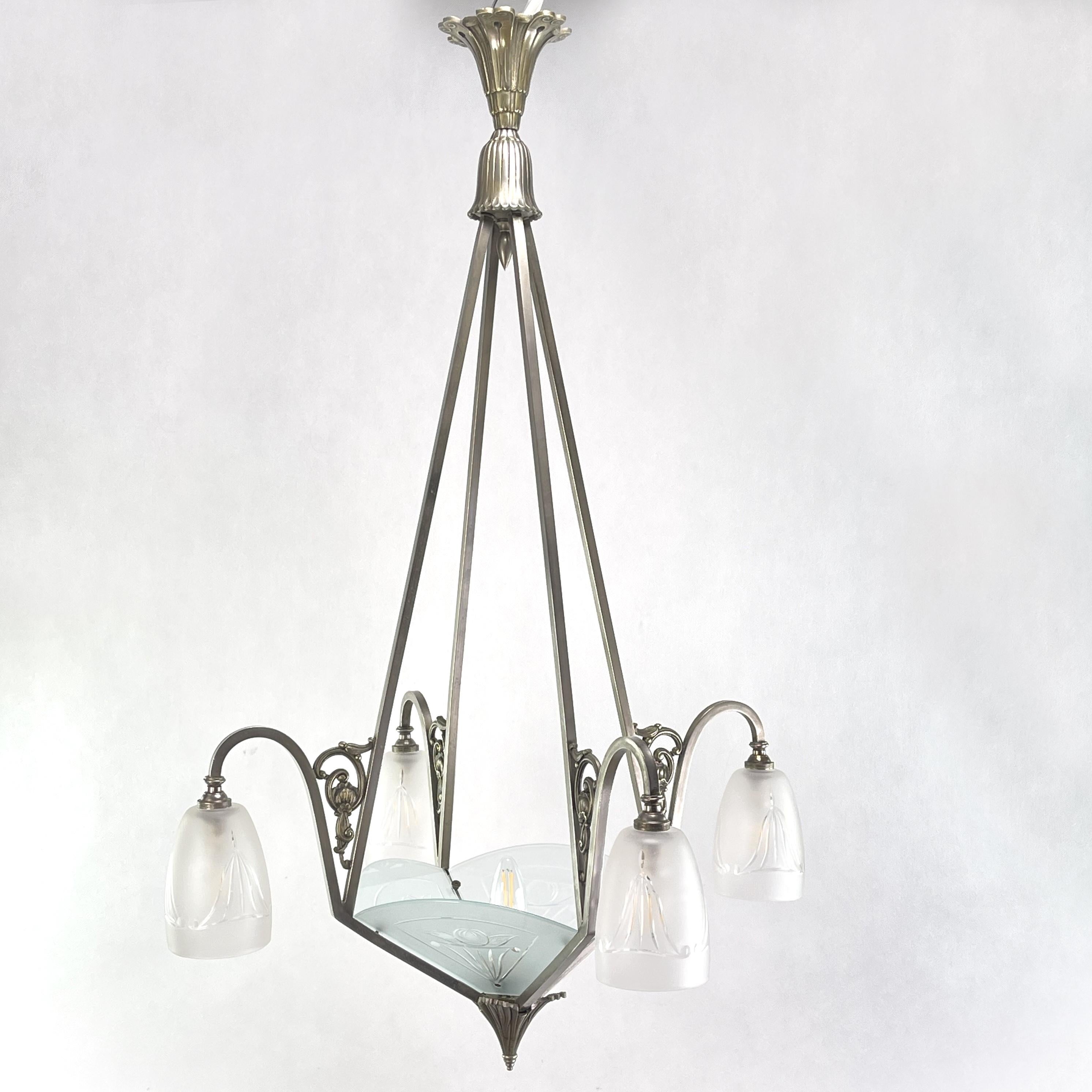French Art Deco Ceiling Lamp, 1920s