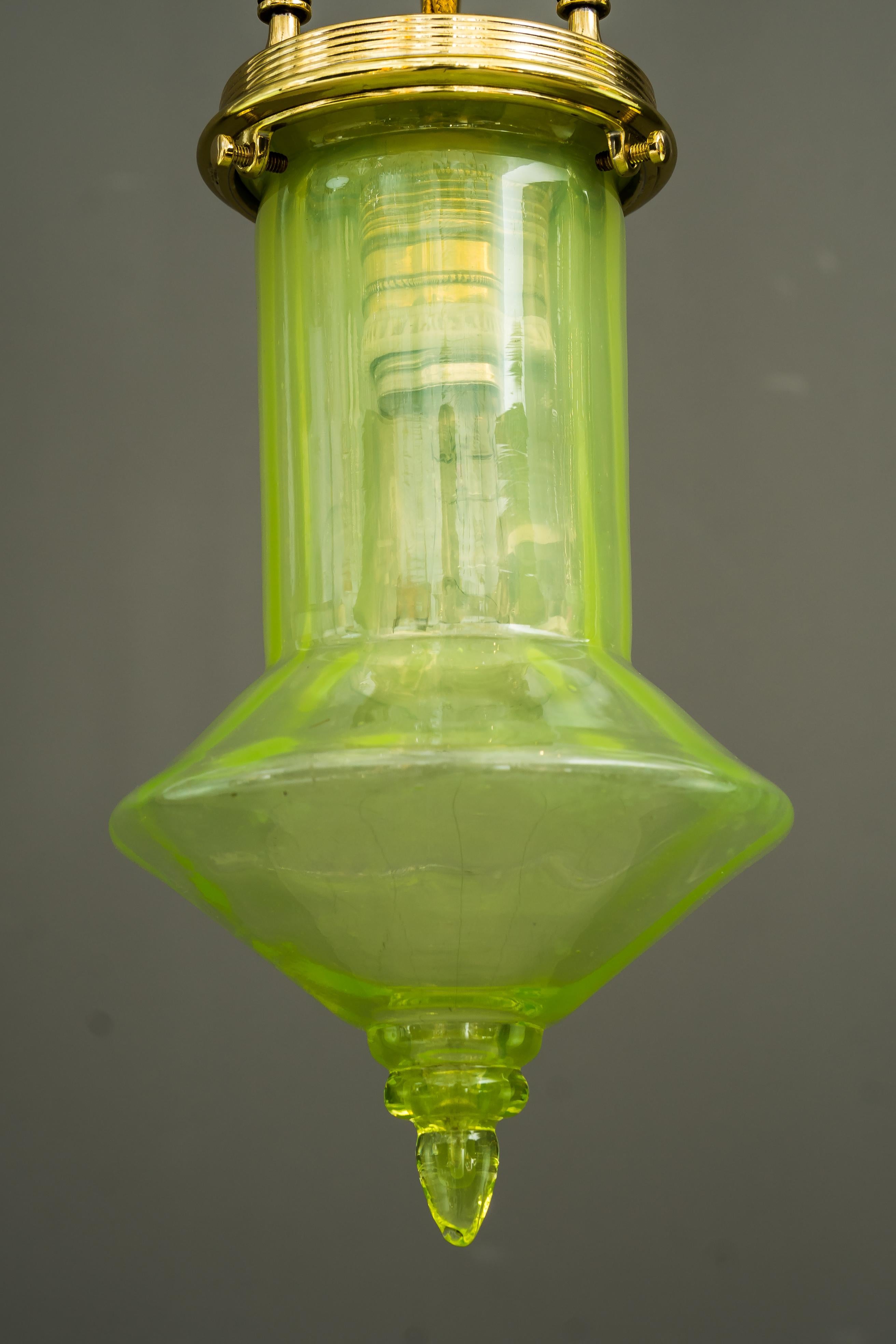 Austrian Art Deco Ceiling Lamp Around 1920s with Original Opaline Glass Shade