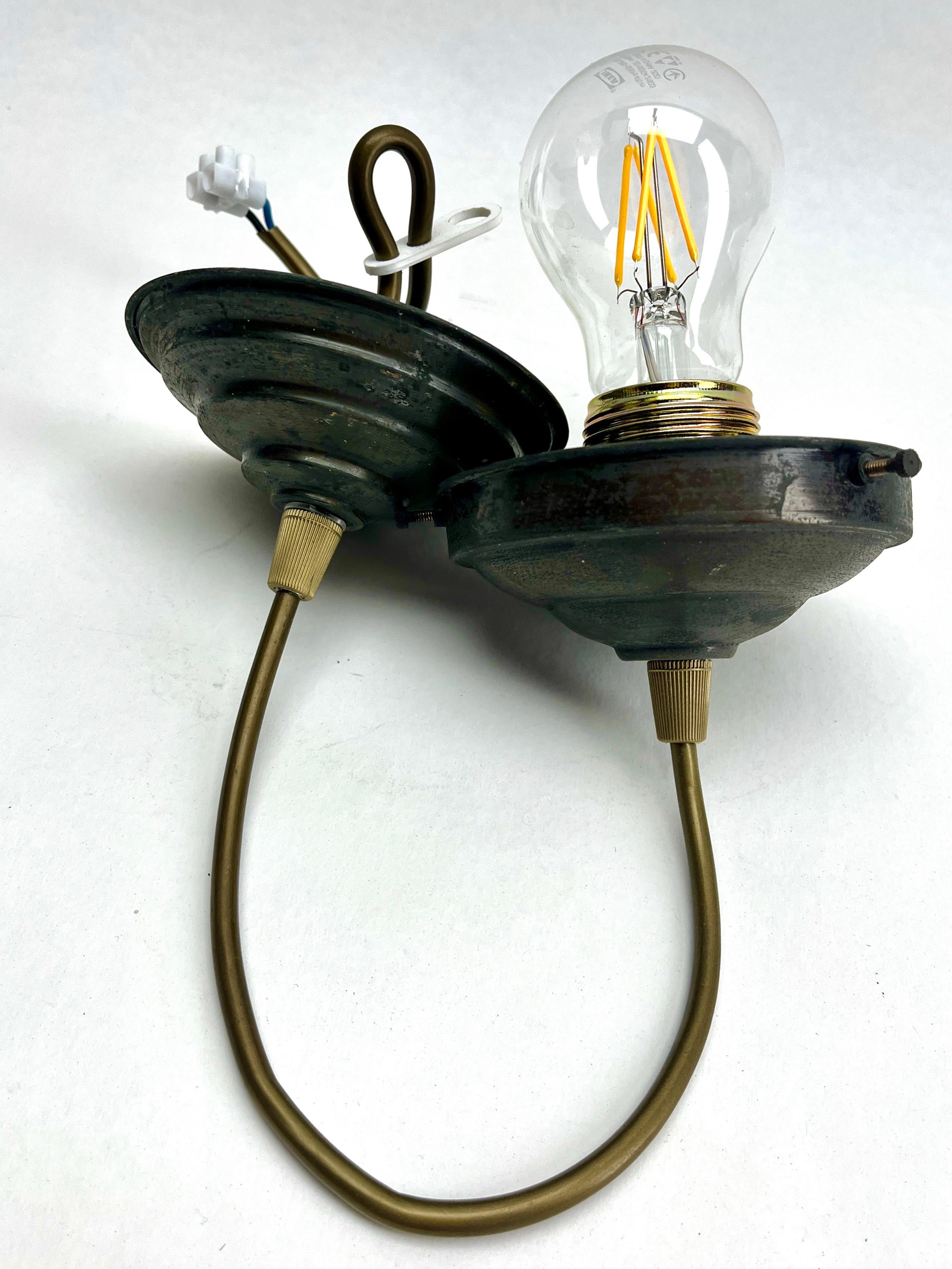 Art Deco Ceiling Lamp, Belgium Glass Shade Scailmont, 1930s For Sale 3