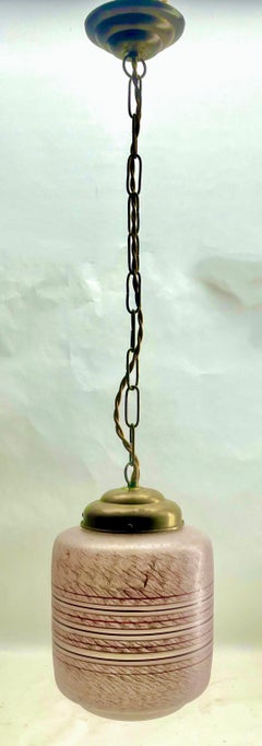 Art Deco Ceiling Lamp, Belgium Glass Shade Scailmont, 1930s