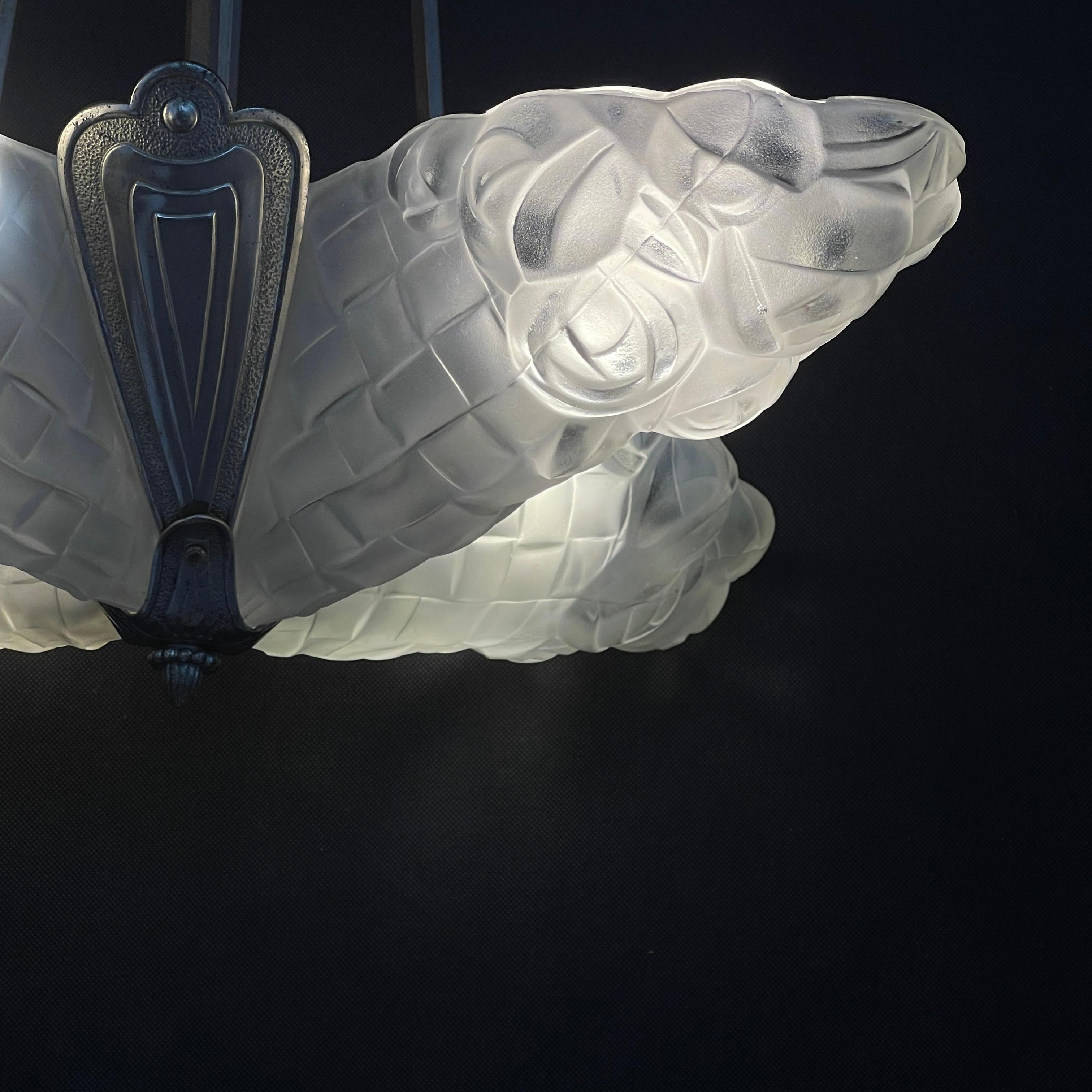 Lampada da soffitto Art Déco di Degue, anni '20 in vendita 2