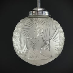 Art Deco ceiling lamp by Muller Freres Luneville France, 1930s