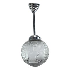 Art Deco ceiling lamp by Muller Freres Luneville France, 1930s