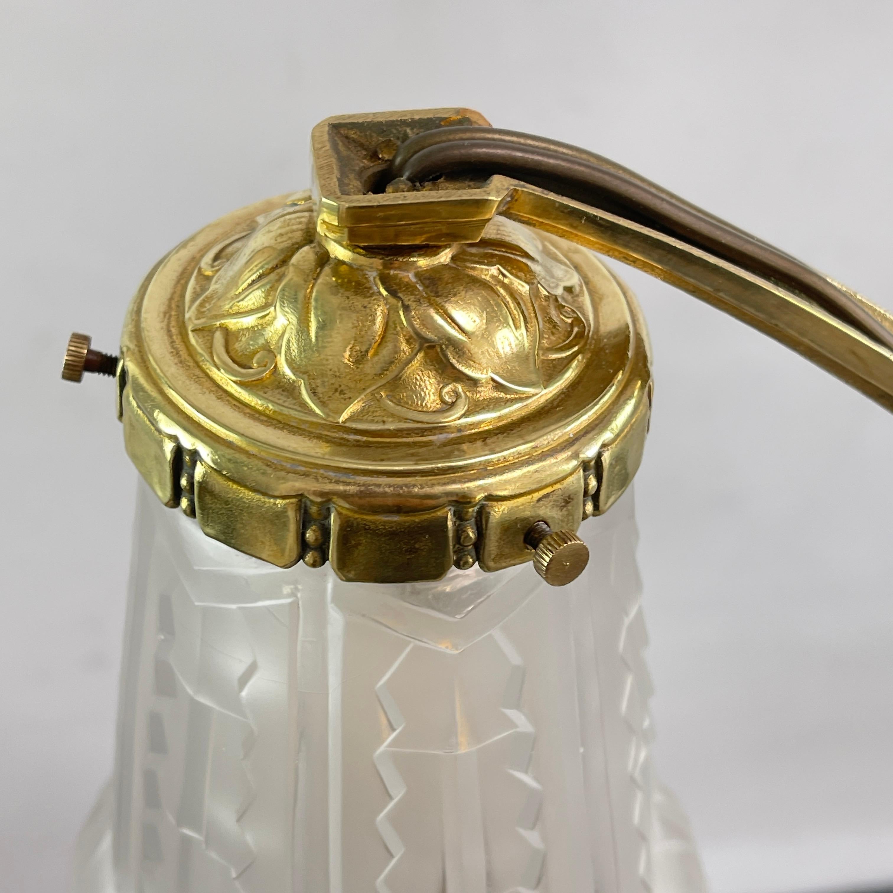 ART DECO lampadario a soffitto P. Maynadier lampada a sospensione in bronzo, anni '30 in vendita 2
