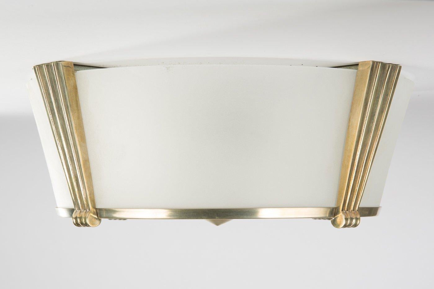 Metalwork Art Déco ceiling lamp designed by 