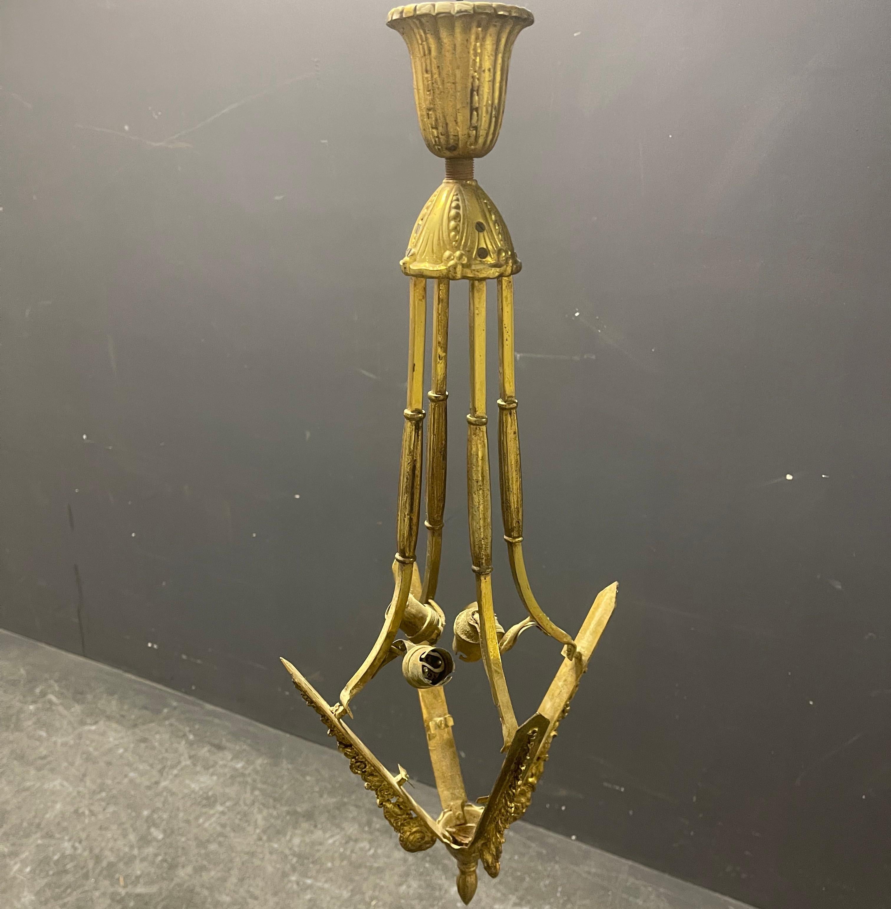 French Art Deco Ceiling Lamp For Sale