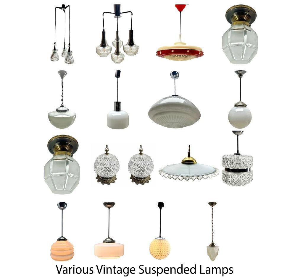 Art Deco Ceiling Lamp, French Glass Shade, 1930s For Sale 6