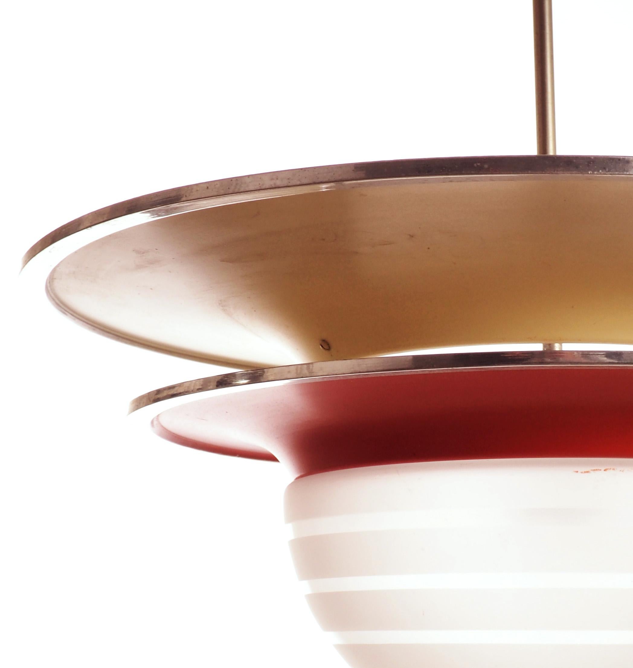 Lacquered Art Deco Ceiling Lamp from Böhlmarks, Stockholm
