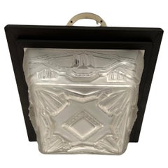 Vintage Art Deco Ceiling Lamp In Molded Glass