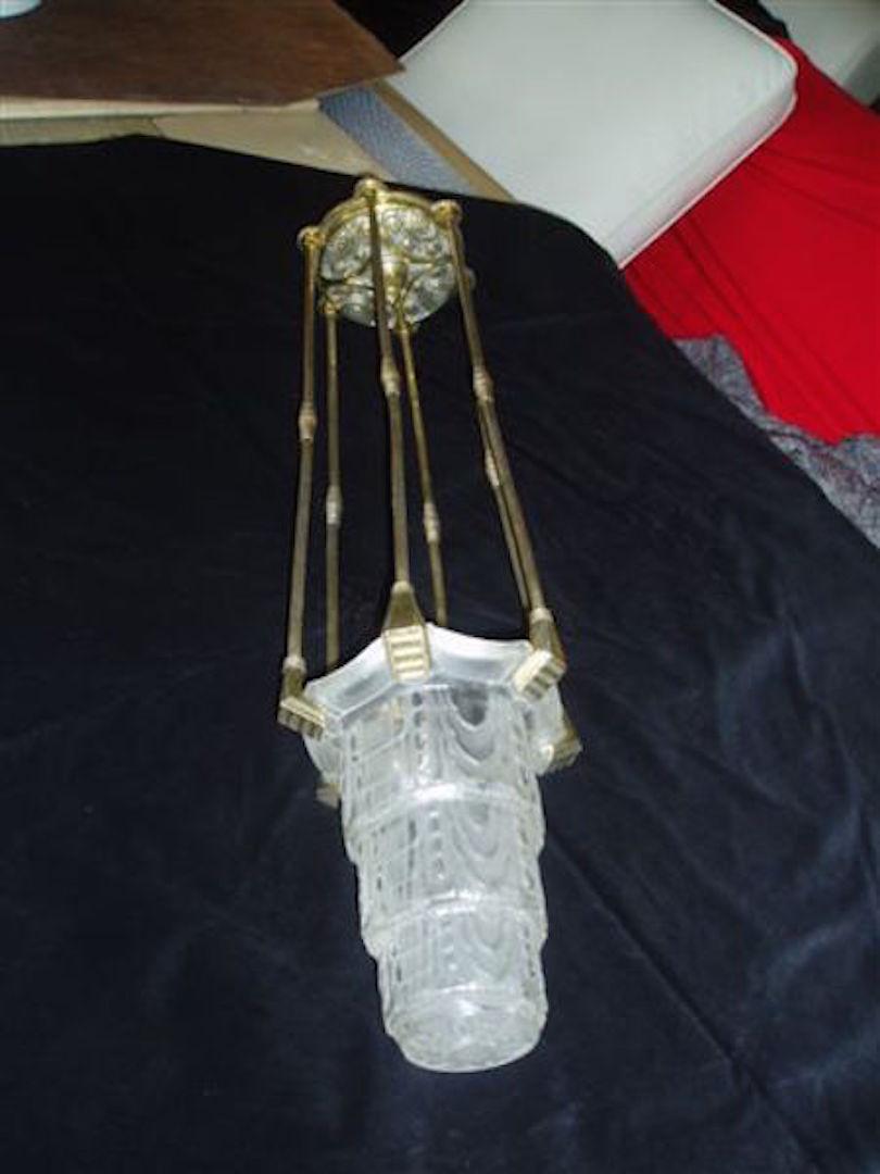 Art Deco Ceiling Lamp / Lantern by Marius Ernest Sabino, Signed and Numbered For Sale 8