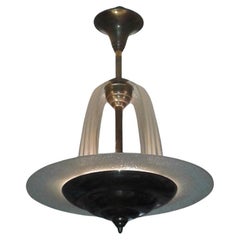 Vintage Art Déco Ceiling lamp . Model "Fontaine" Atelier Petitot. France 1930s.
