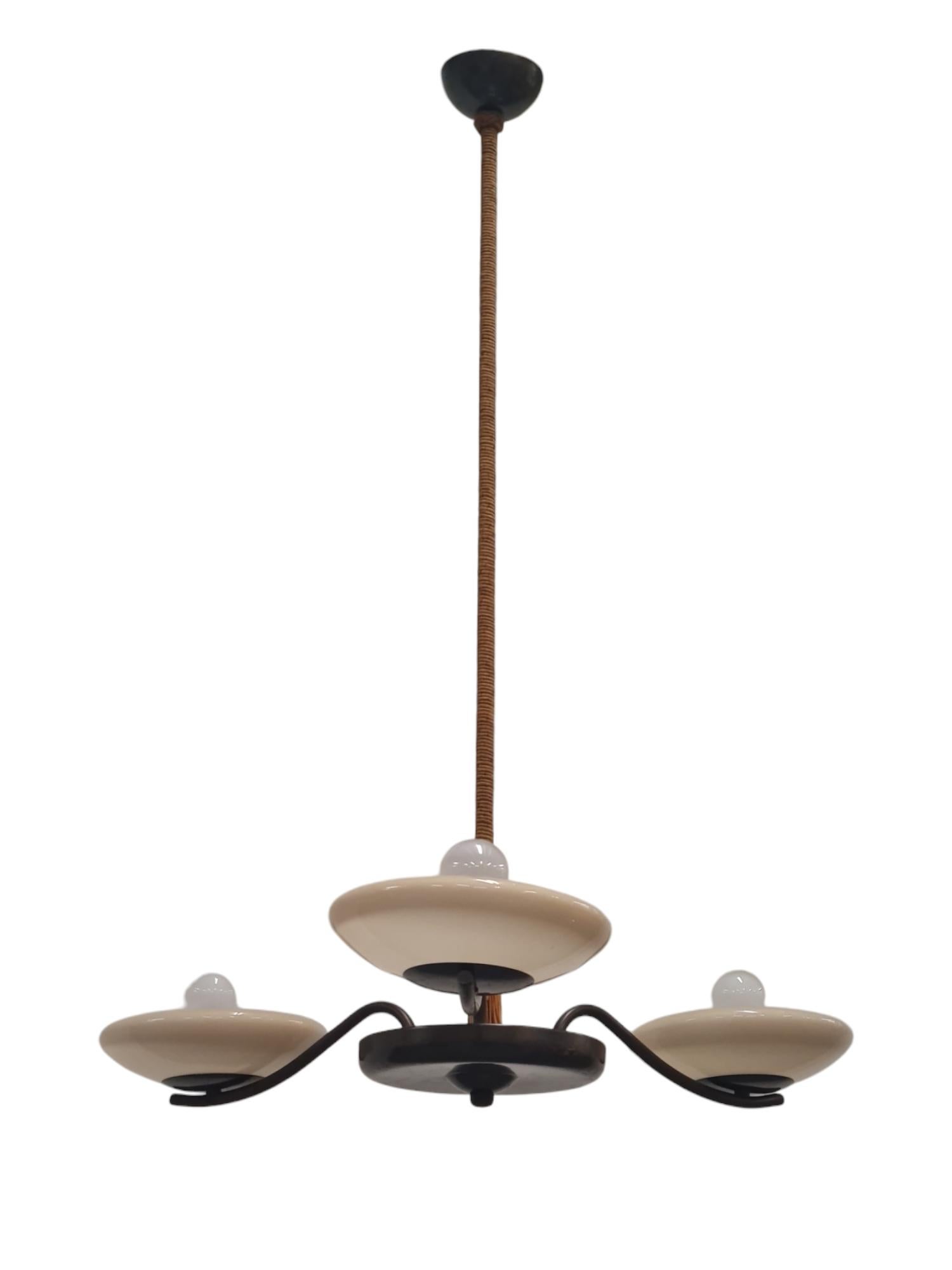 Brass Art Deco Ceiling Lamp Attributed Paavo Tynell, Taito 1930s