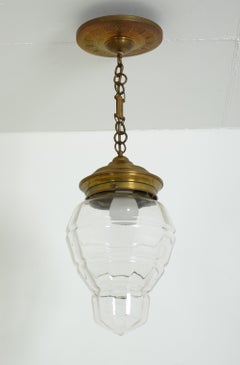 Lámpara de techo o farol Art Decó con cristal facetado