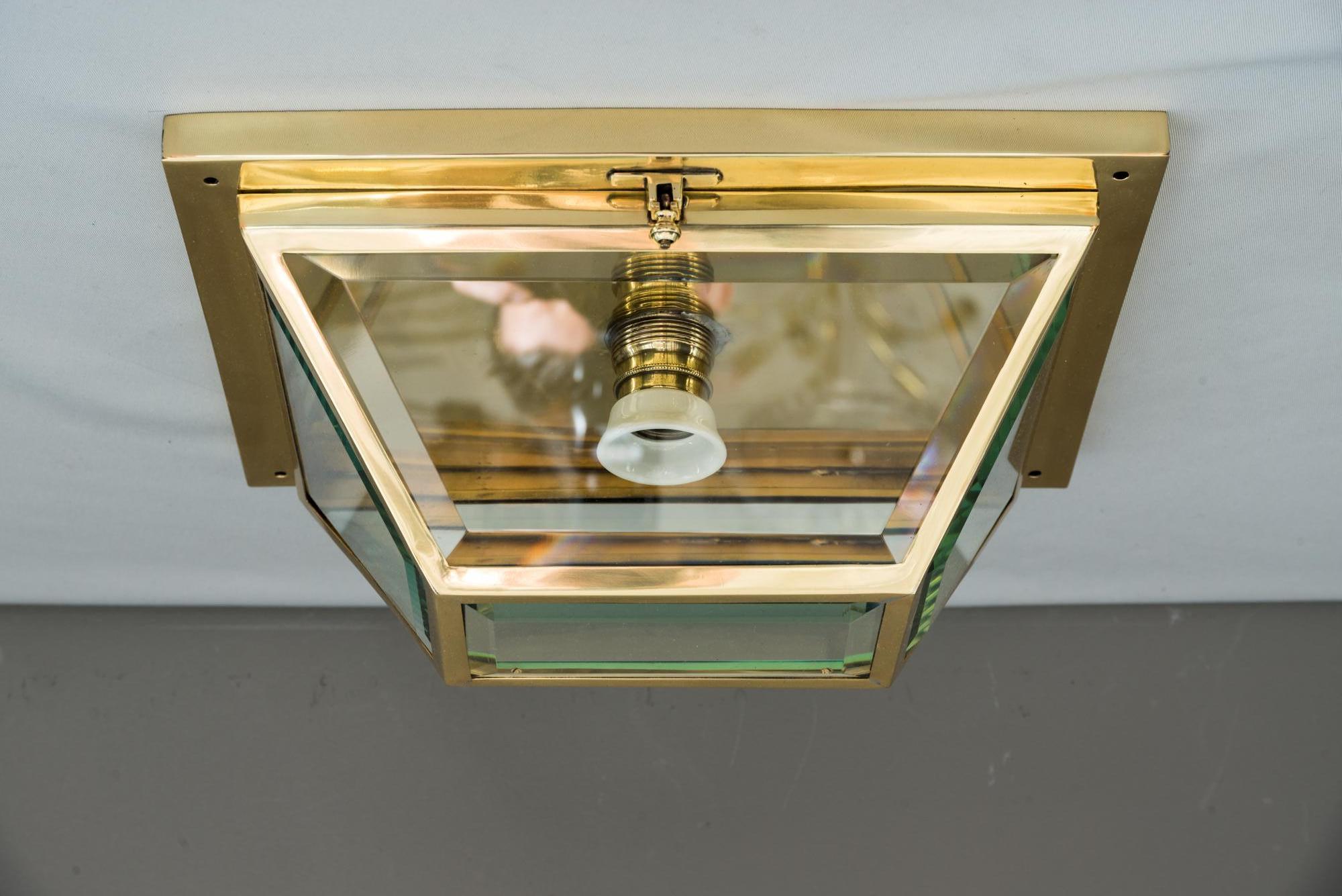 Brass Art Deco Ceiling Lamp or Wall Lamp, circa 1920s