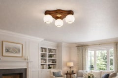 Art Deco ceiling lamp, Poland, 1950s. After renovation.