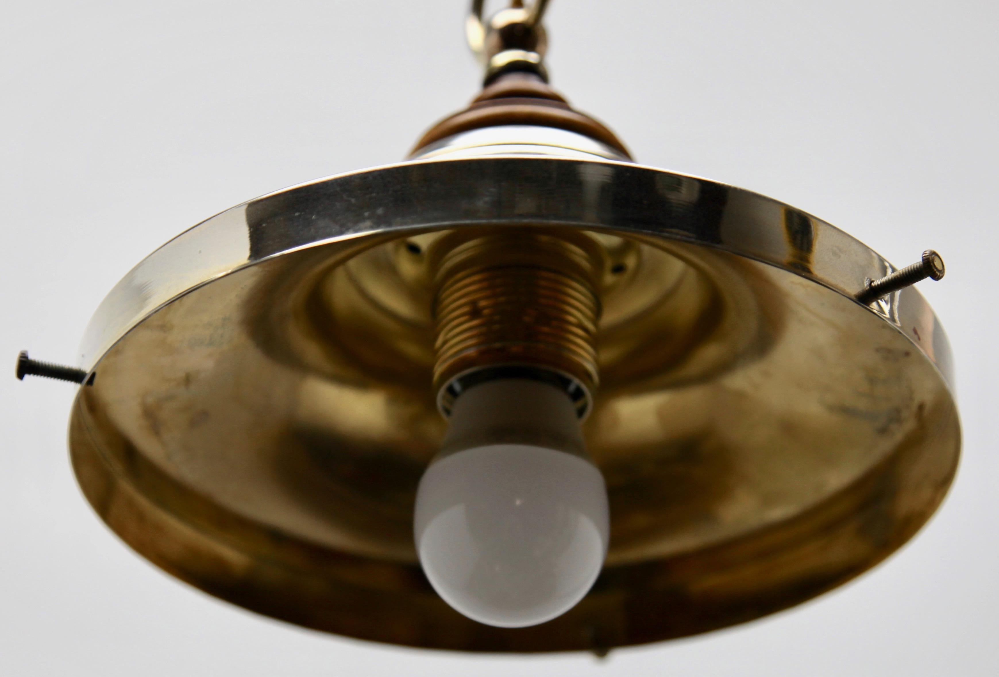 Art Deco Ceiling Lamp, Scailmont Belgium Glass Shade, 1930s 4