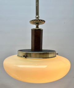 Art Deco Ceiling Lamp, Scailmont Belgium Glass Shade, 1930s
