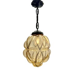 Art Deco Ceiling Lamp, Scailmont Belgium Glass Shade, 1930s
