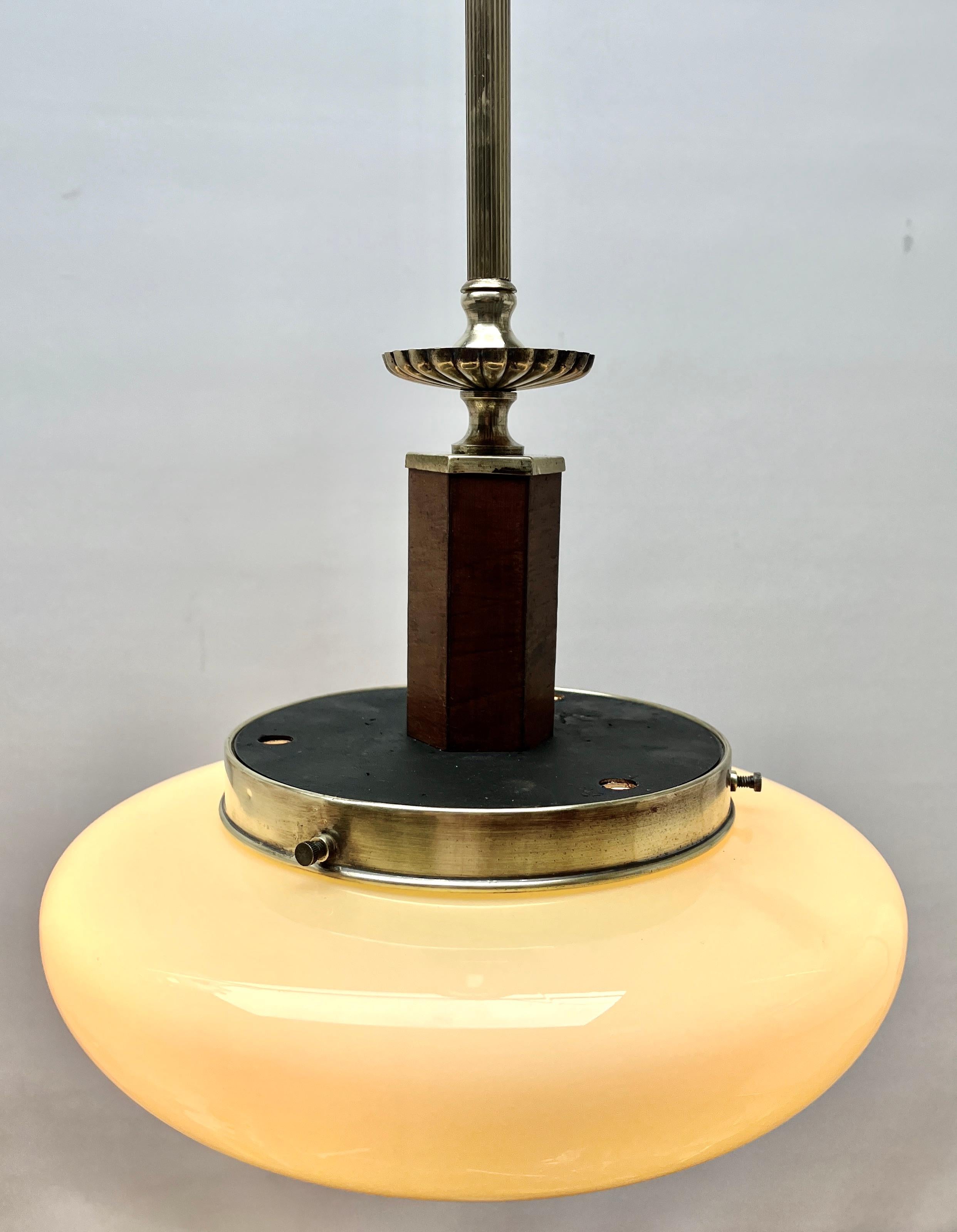 Art Deco Ceiling Lamp, Scailmont Belgium Glass Shade, 1930s 1