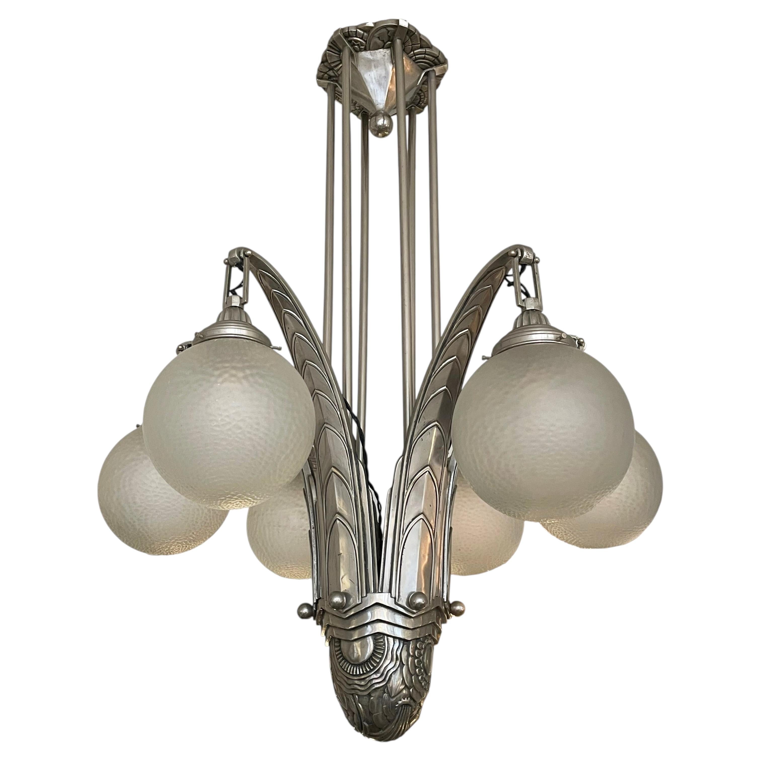 Art Deco Ceiling Lamp “Simonet Frères” For Sale