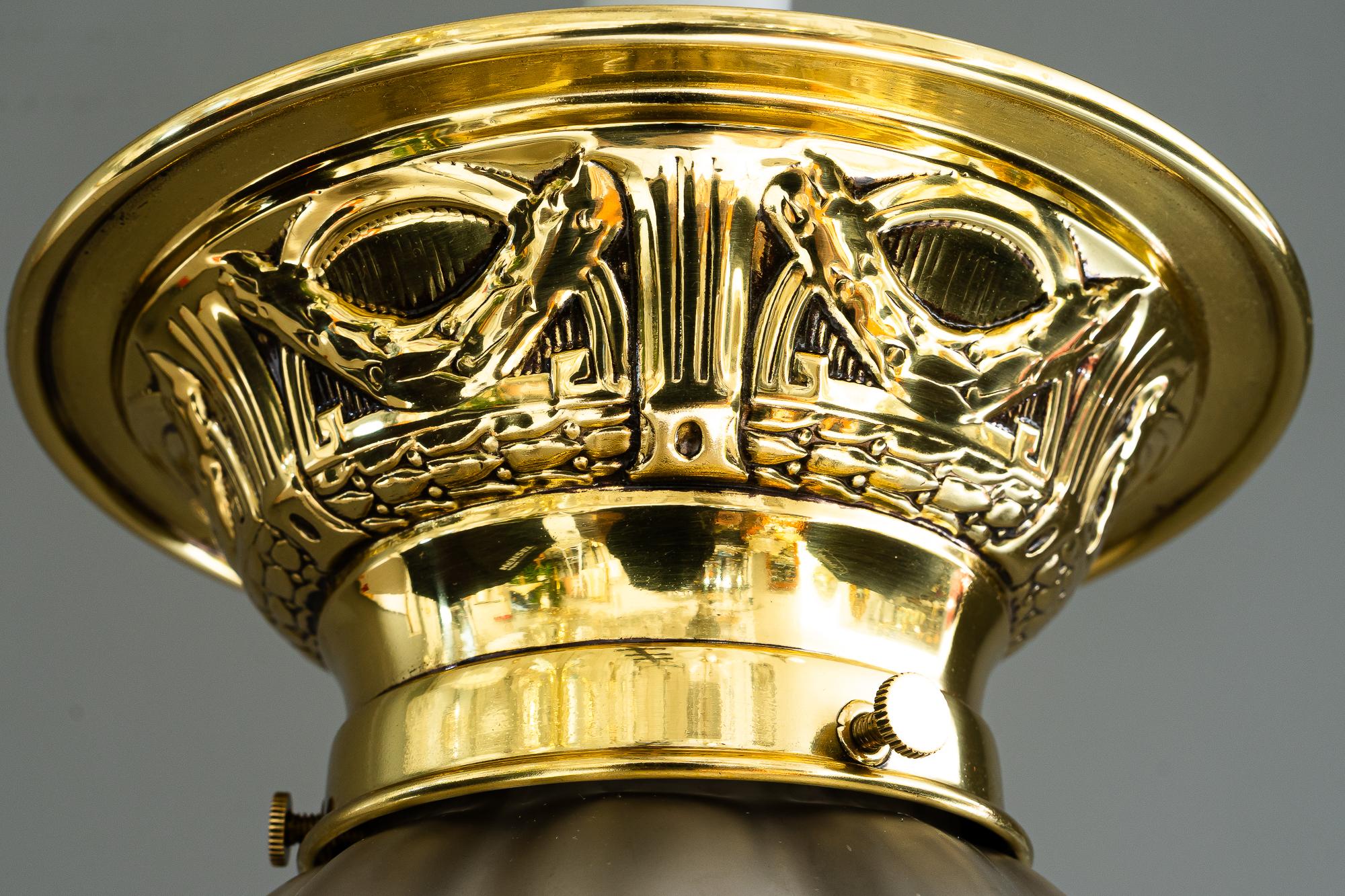Austrian Art Deco ceiling lamp vienna around 1920s For Sale