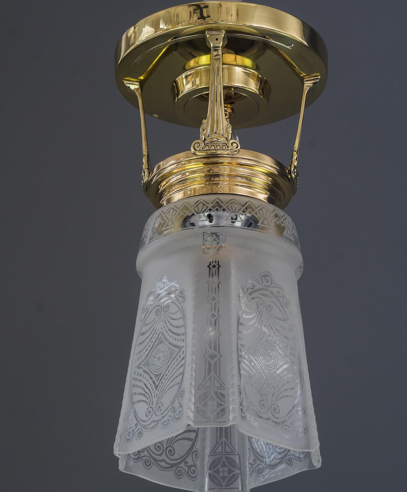 Art Deco-Deckenlampe, Wien, um 1920 (Österreichisch) im Angebot