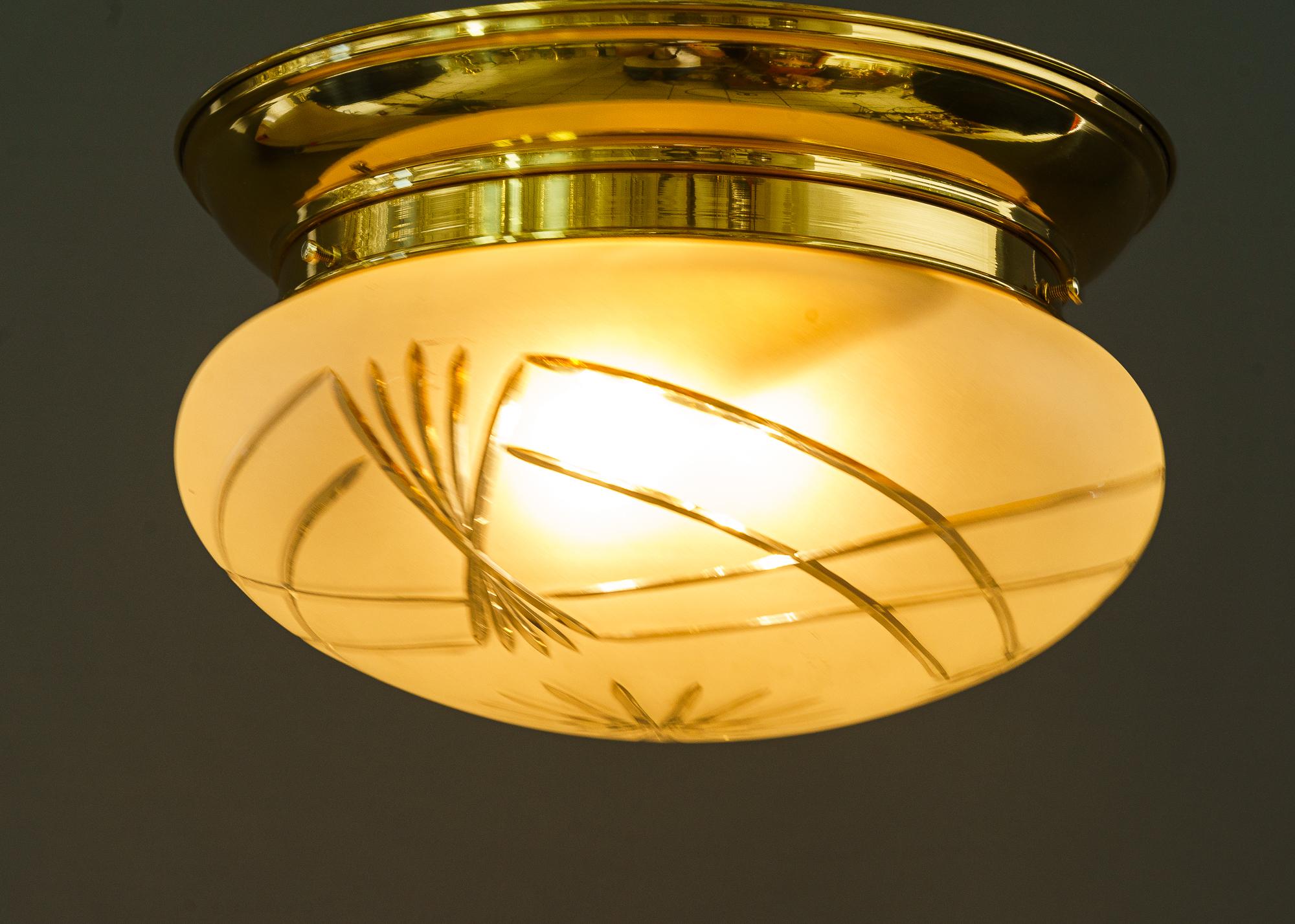 Lacquered Art Deco ceiling lamp vienna around 1920s For Sale