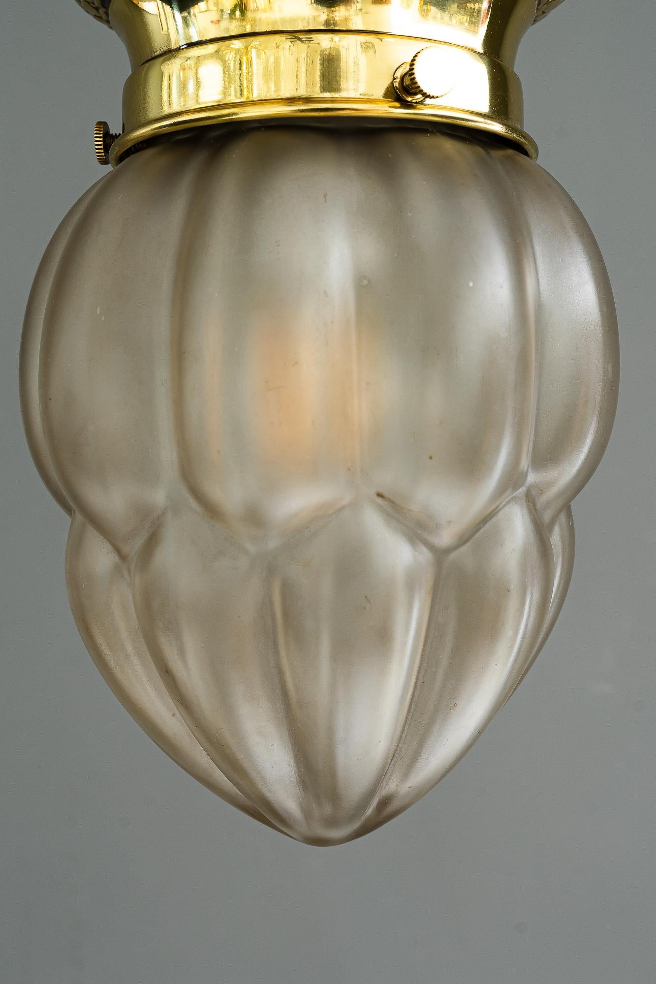 Lacquered Art Deco ceiling lamp vienna around 1920s For Sale