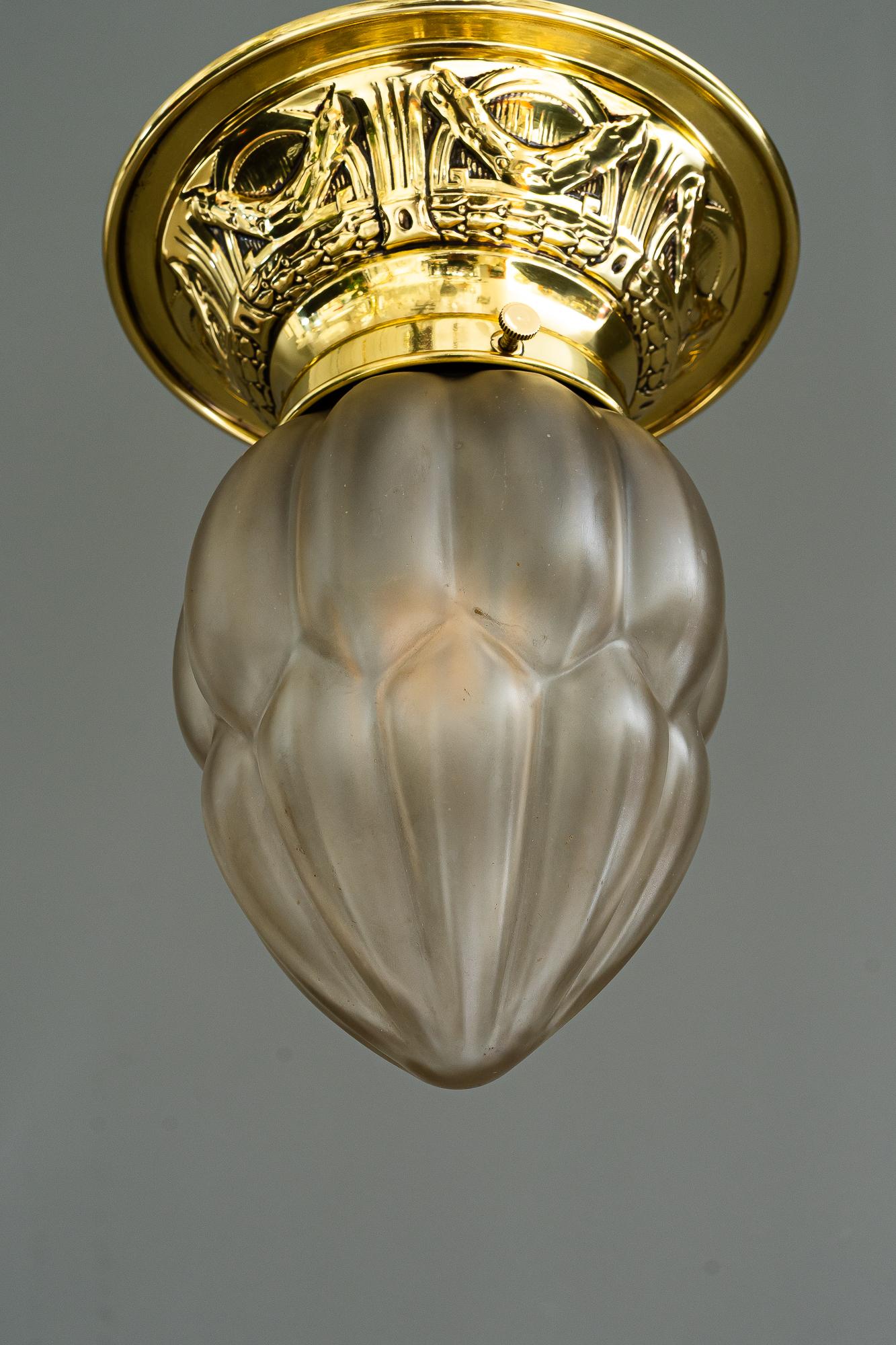 Art Deco ceiling lamp vienna around 1920s In Good Condition For Sale In Wien, AT