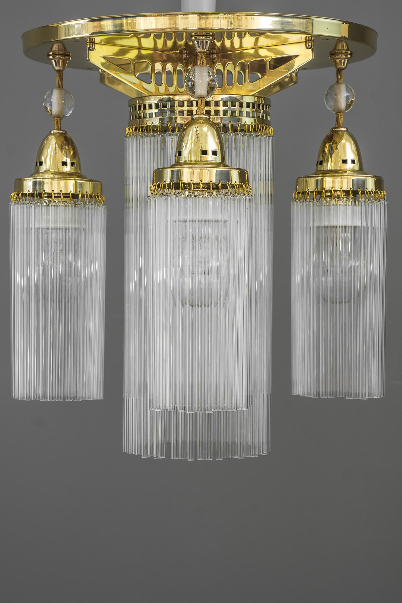 Polished Art Deco Ceiling Lamp Vienna Around 1920s For Sale