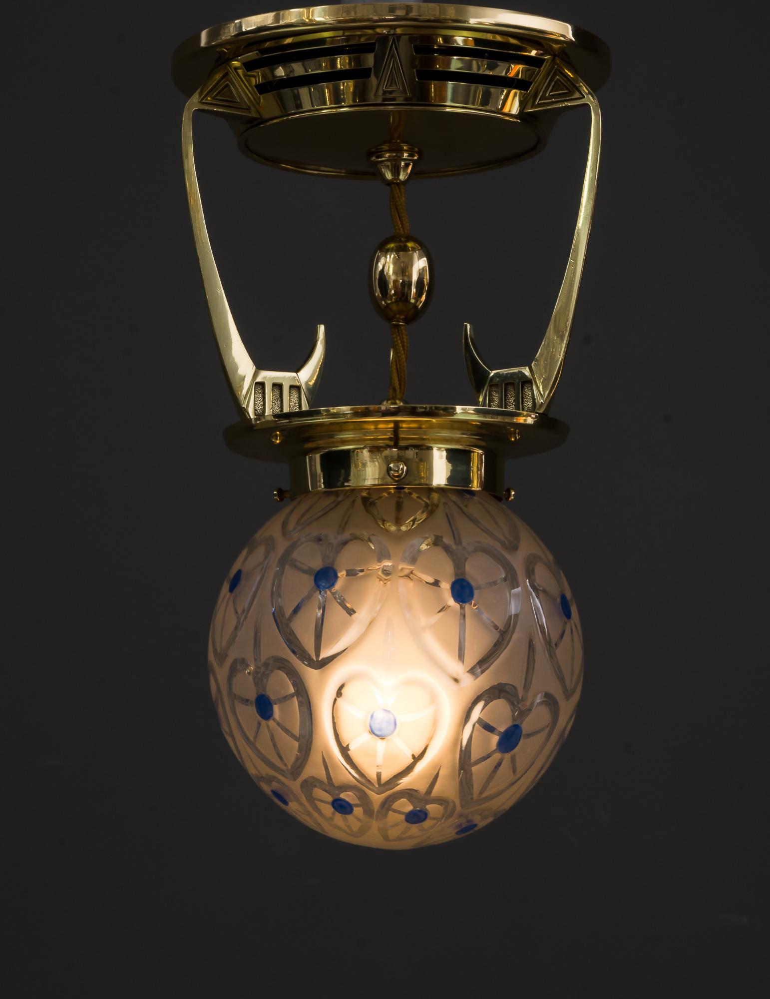 Early 20th Century Art Deco Ceiling Lamp, Vienna, circa 1920s For Sale