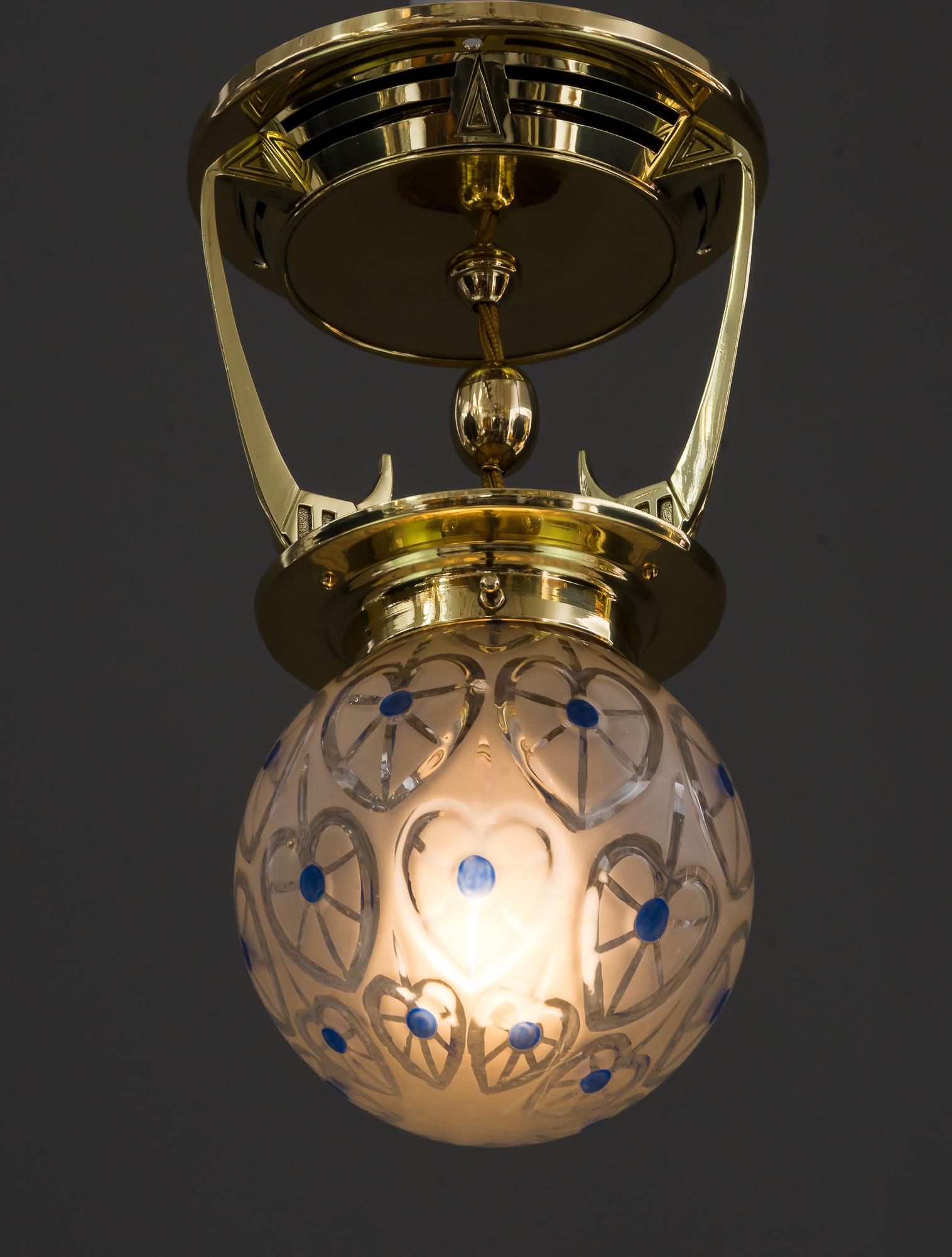 Art Deco Ceiling Lamp, Vienna, circa 1920s For Sale 1