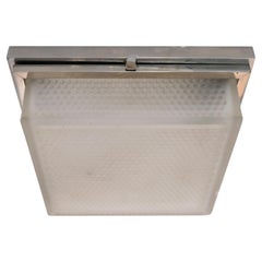 Art Deco Ceiling Lamp with a Square Shaped Frosted Glass, France 1930s
