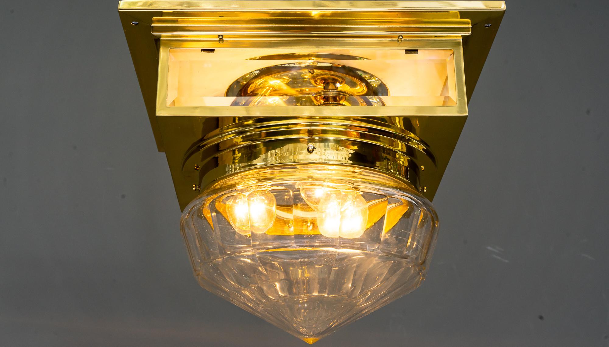 Art Deco ceiling lamp with an hight quality glass shade around 1920s 1