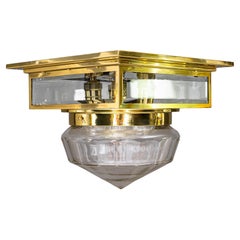 Art Deco ceiling lamp with an hight quality glass shade around 1920s