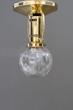 Lámpara de techo art decó con pantalla de cristal tallado viena alrededor de 1920 ( Cristal transparente )