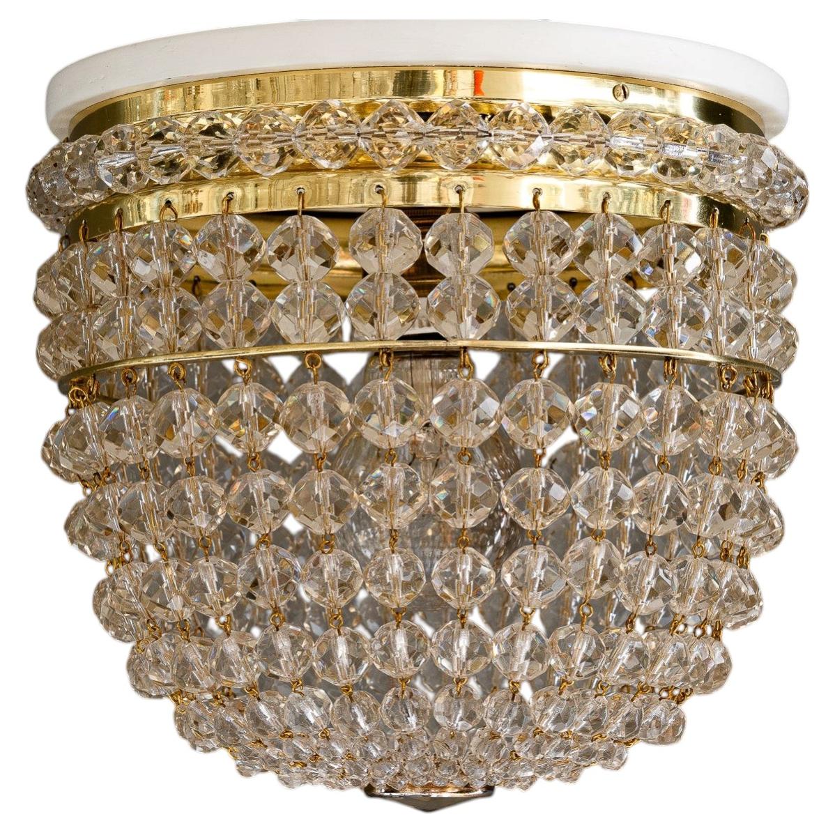 Art Deco ceiling lamp with cut glass vienna around 1920s