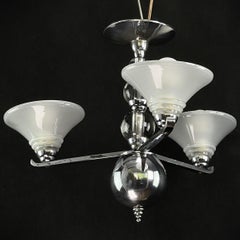 Art Deco-Deckenlampe mit Glaskugeln, Machine Age, 1920er Jahre