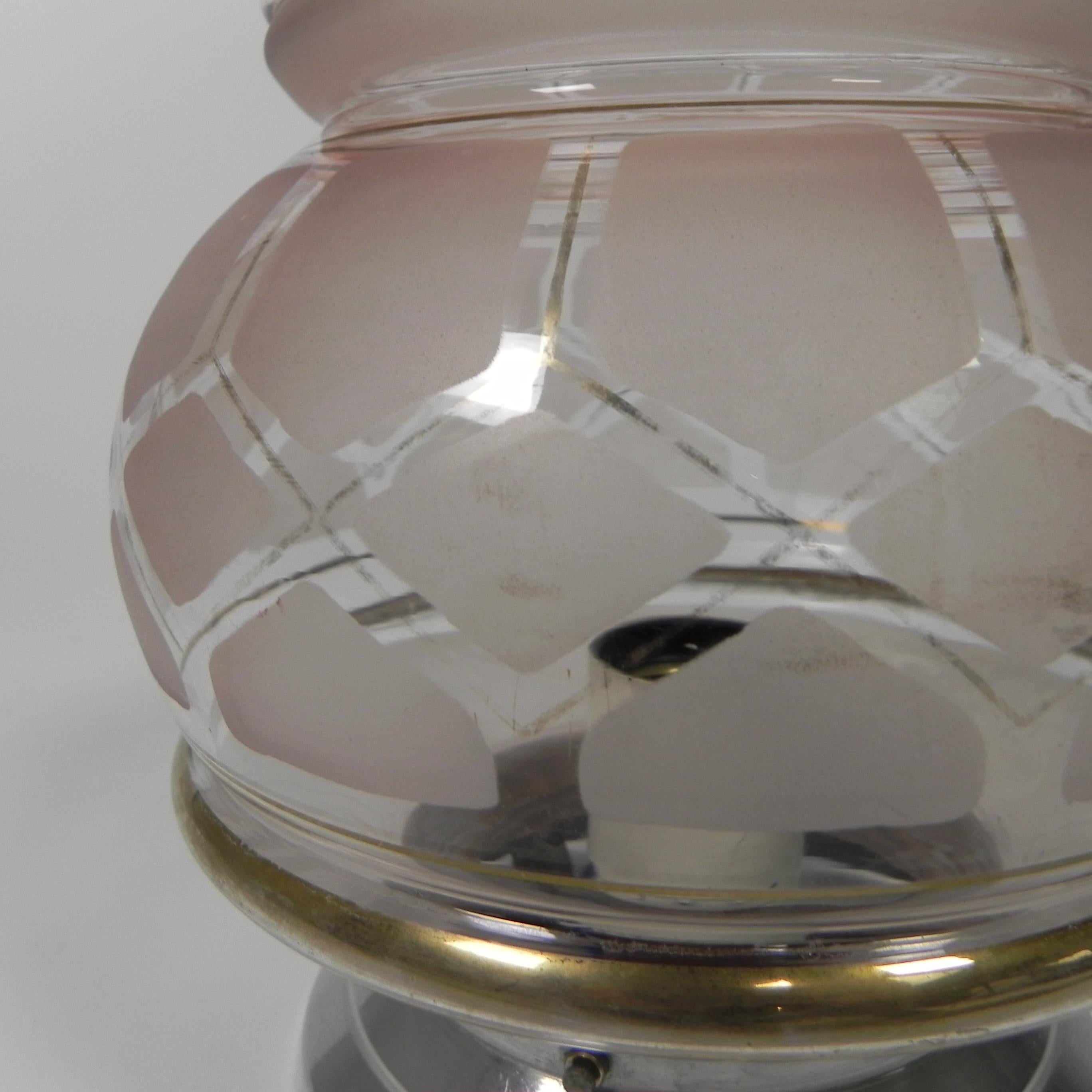 Art Deco ceiling lamp with glass shade, 1930s For Sale 5