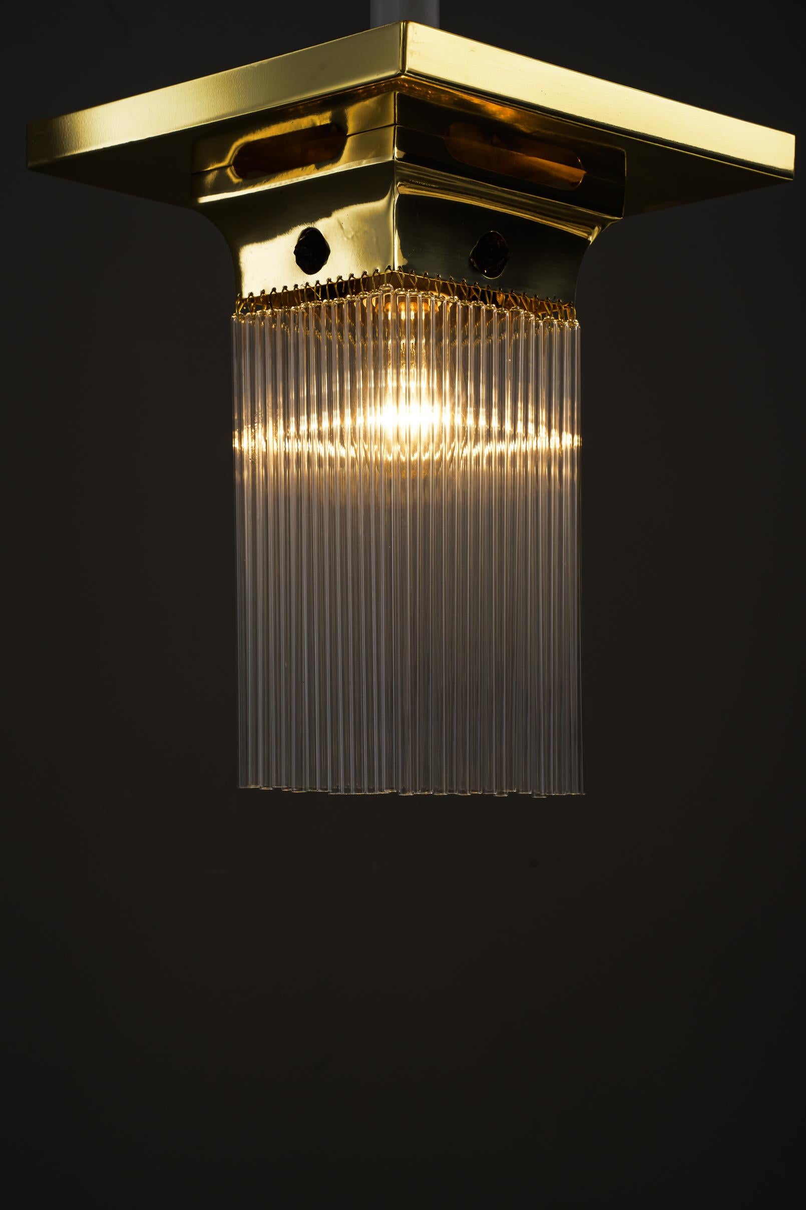 Art Deco Ceiling Lamp with Glass Sticks Around 1920s In Good Condition For Sale In Wien, AT