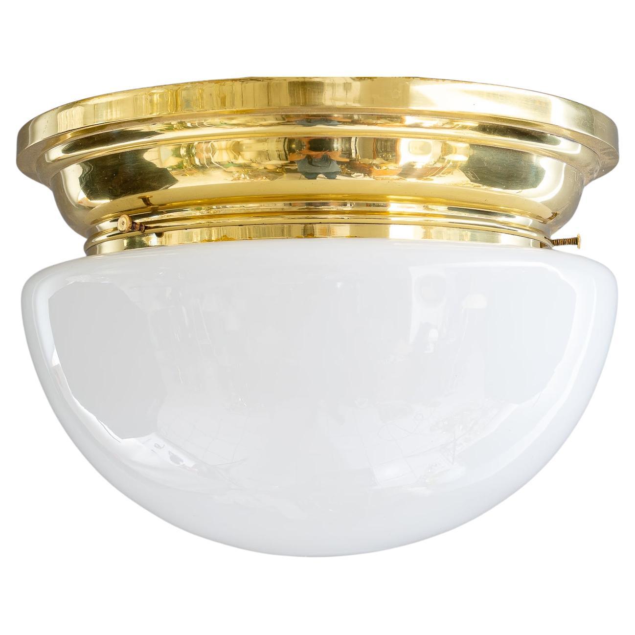 Art Deco ceiling lamp with opal glass shade vienna around 1920