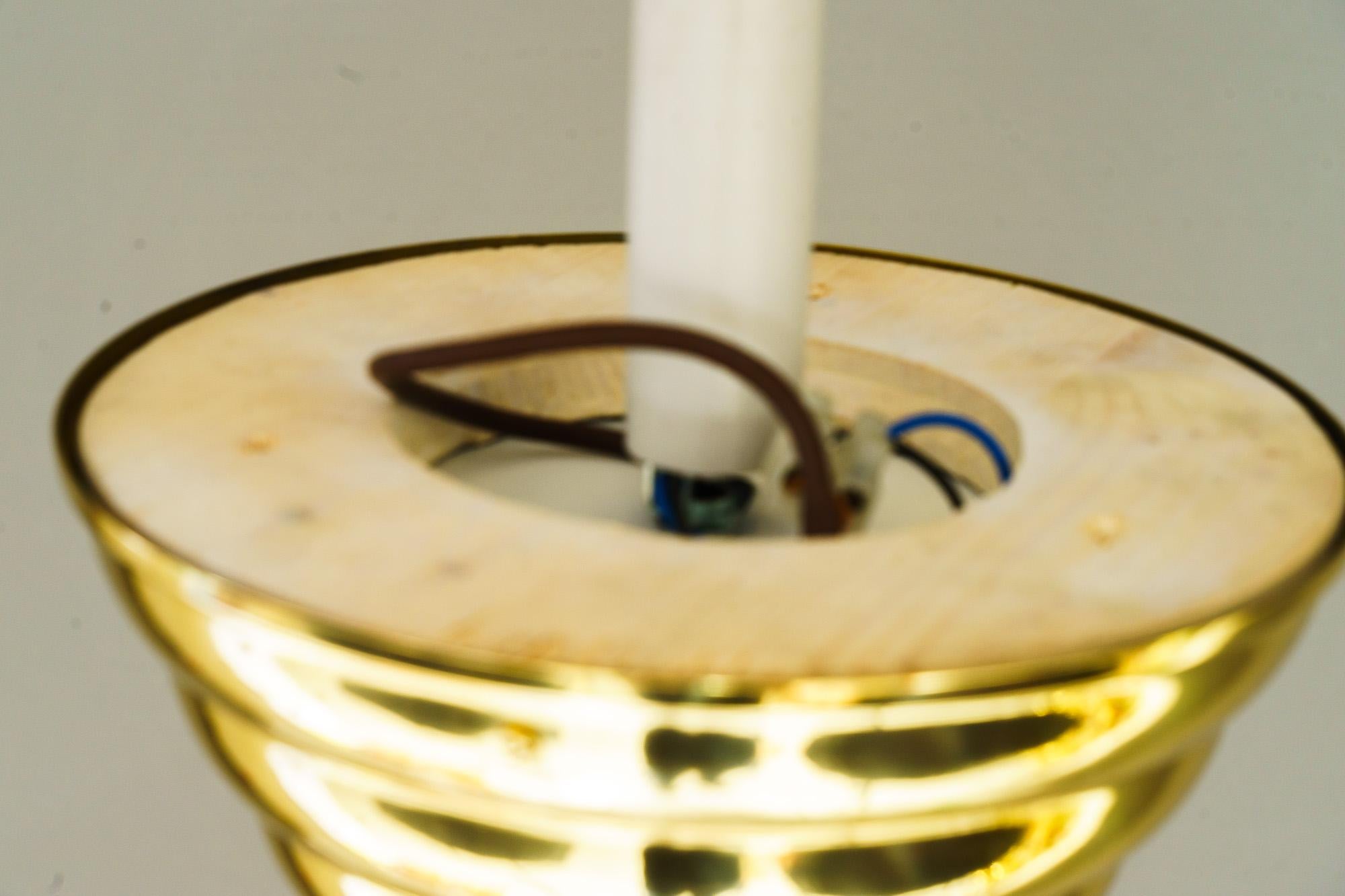 Early 20th Century Art Deco ceiling lamp with opal glass shade vienna around 1920s For Sale