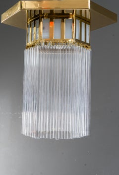 Art deco Ceiling lamp with opal glasses and glass sticks vienna around 1920s