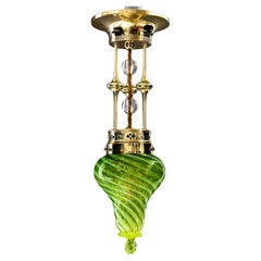 Art Deco Ceiling lamp with original Antique opaline glass vienna around 1920s