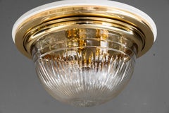 Art Deco Ceiling Lamp with original cut glass shade vienna around 1920s