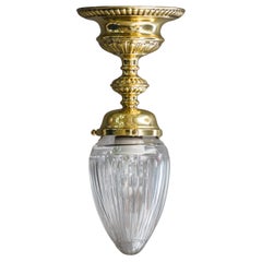 Art Deco ceiling lamp with original cut glass shade vienna around 1920s